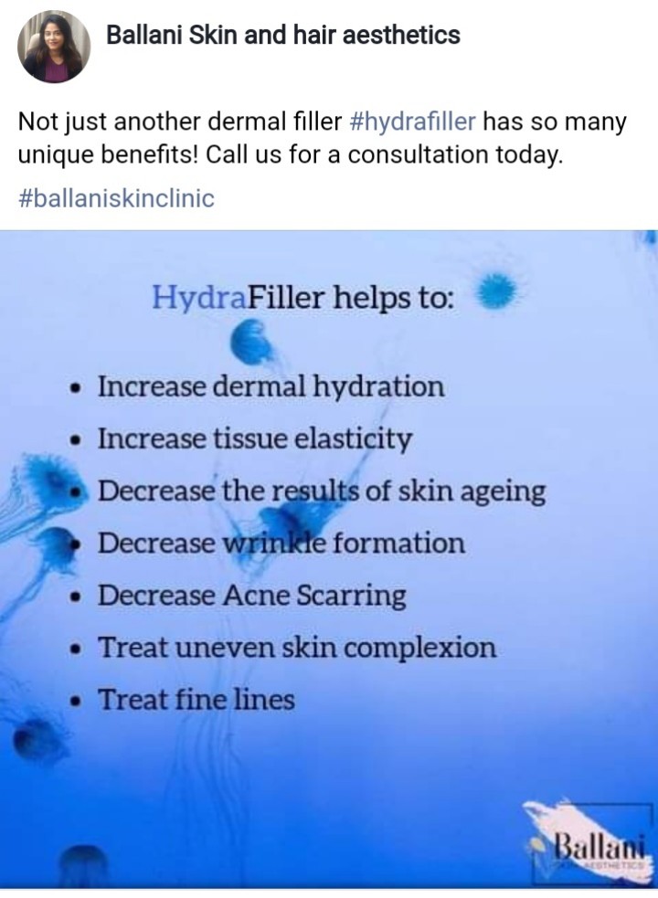 Hydra Filler Treatment at Ballani Skin And Hair Aesthetics
