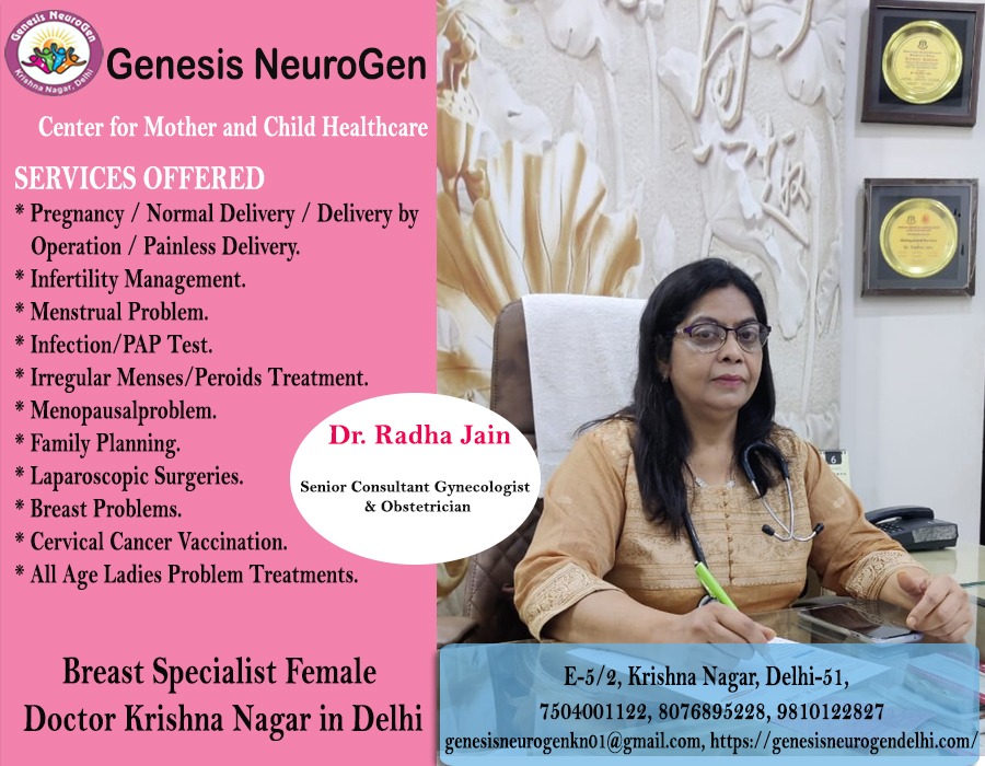 Gynecologist in Kirshna Nagar Dr. Radha Jain at Genesis Neurogen